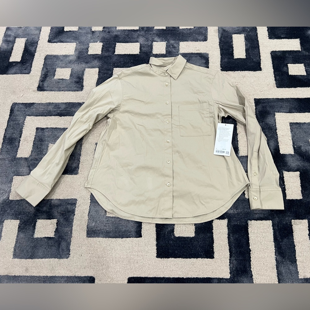 Classic Tan Women’s poplin Button Down Shirt